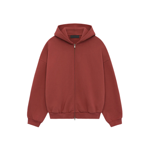 Fear of God Essentials Heavy Fleece Fullzip Hoodie Crimson