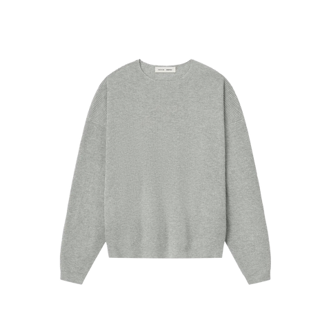 Fear of God Essentials Waffle Crewneck Sweater 'Concrete Heather'