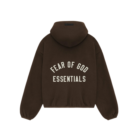Fear of God Essentials Women's Brushed Hooded Bomber Brown