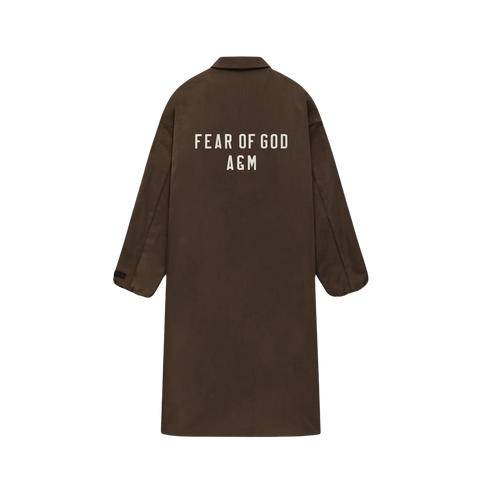 Fear of God Essentials Textured Nylon Trench Coat 'Brown'