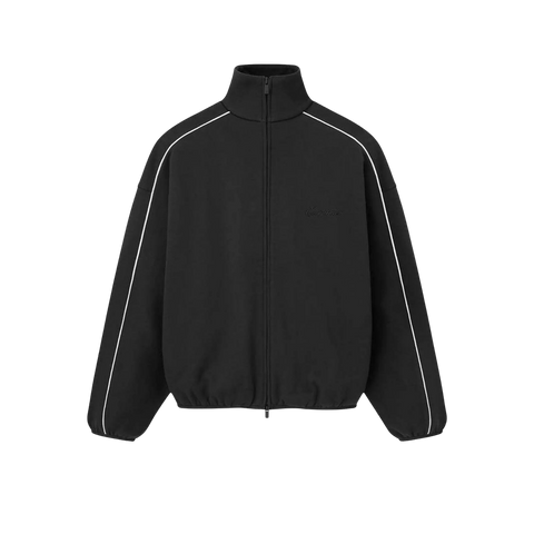Fear of God Essentials Modern Piping Track Jacket Jet Black/Cloud White