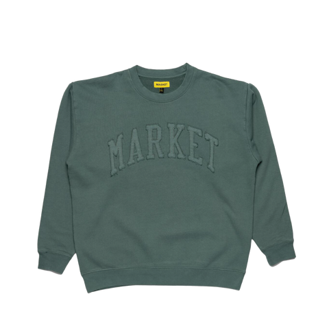 Market Studios Emboss Print Fleece Crewneck Forest
