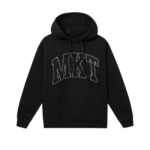 Market Studios Rhinestone Arc Hoodie Washed Black