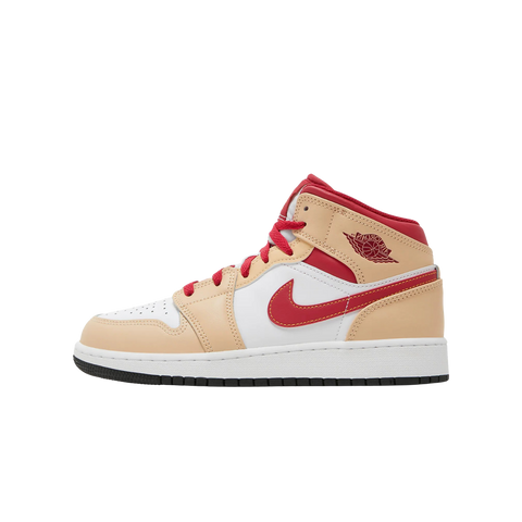 Jordan 1 Mid Light Curry Cardinal (GS)