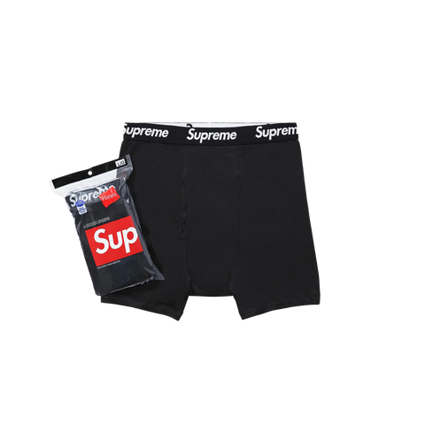 Supreme Hanes Boxer Briefs 4 Pack Black