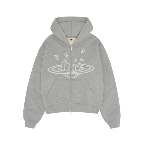 Broken Planet Zip-Up Planet Hoodie Grey
