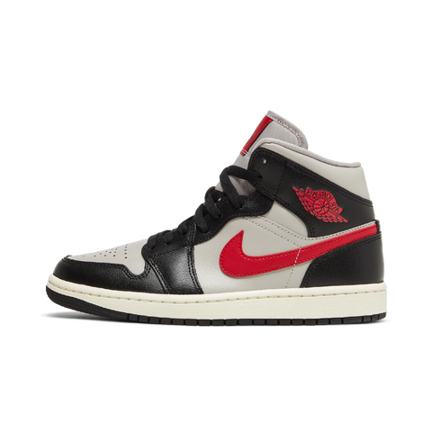 Jordan 1 Mid Black College Grey Gym Red (Women's)