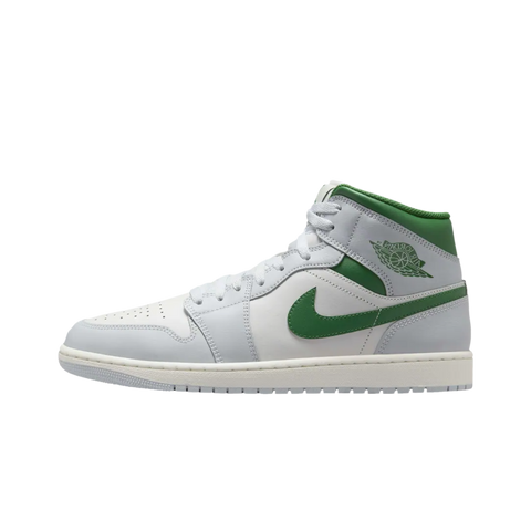 Jordan 1 Mid White Pure Platinum Pine Green
