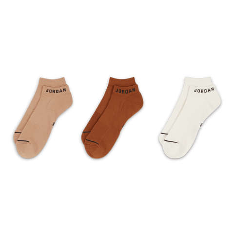 Jordan Everyday No-Show Socks 3-Pack Multi Color Brown