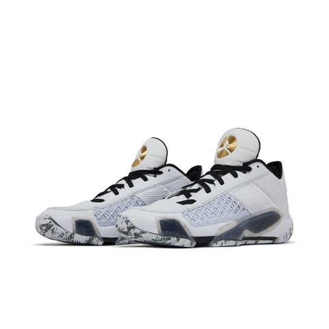 Jordan 38 Low White Metallic Gold Black