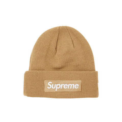 Supreme x New Era Box Logo Beanie Dark Sand