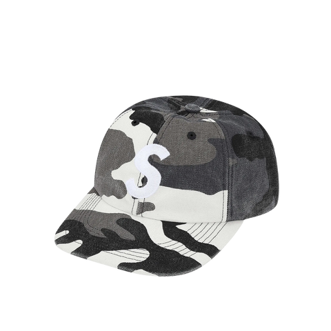 Supreme Pigment Coated Canvas S Logo 6-Panel Snow Camo