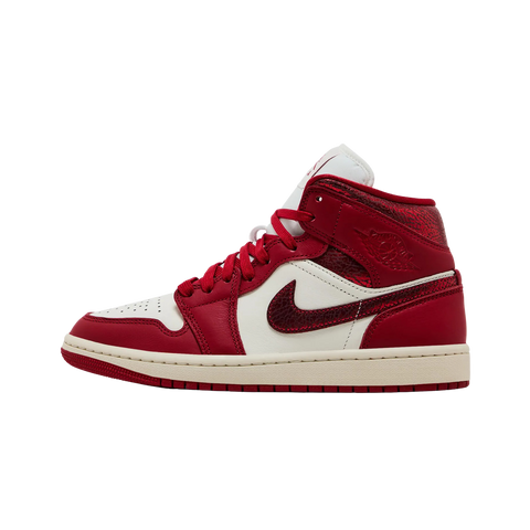 Jordan 1 Mid SE Red Cracked Leather (Women's)