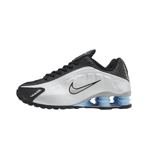 Nike Shox R4 Metallic Silver Black Psychic Blue