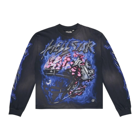 Hellstar Powered By The Star Long-Sleeve T-Shirt Black/Purple