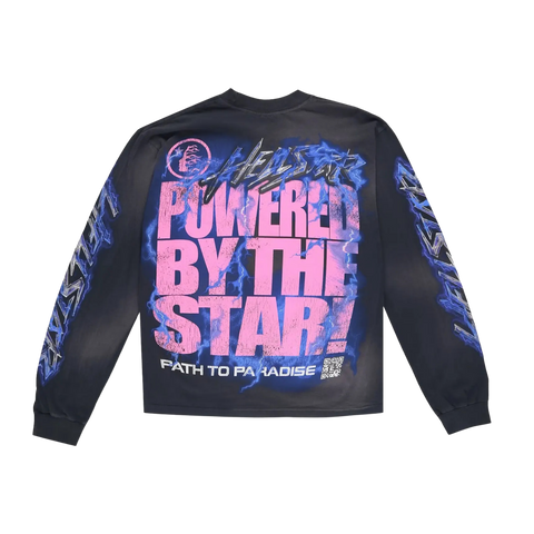 Hellstar Powered By The Star Long-Sleeve T-Shirt Black/Purple