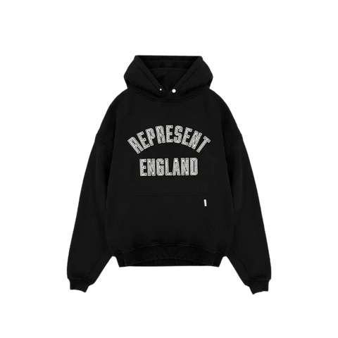Represent England Applique Hoodie - Jet black