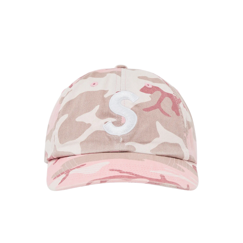 Supreme Pigment Coated S Logo 6 Panel Pink Camo