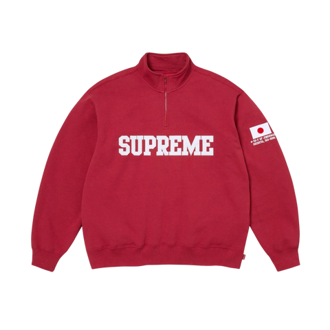 Supreme Tokyo Shop Flag Half Zip Pullover Red
