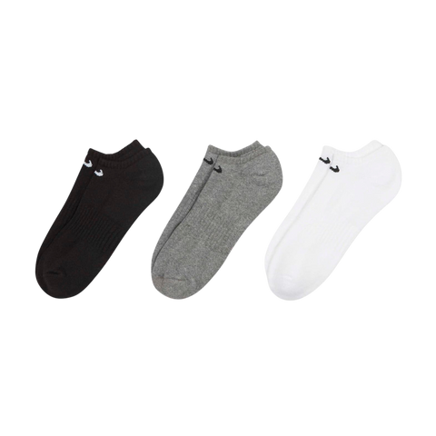 Nike Everyday Cushioned Training No-Show Socks 3-Pack Black/Grey/White