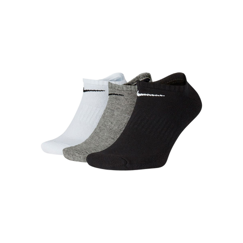 Nike Everyday Cushioned Training No-Show Socks 3-Pack Black/Grey/White