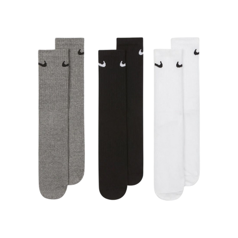 Nike Everyday Lightweight Training Crew Socks 3-Pack Black/Grey/White