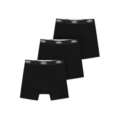 Corteiz Black Alcatraz Boxers (3-Pack)