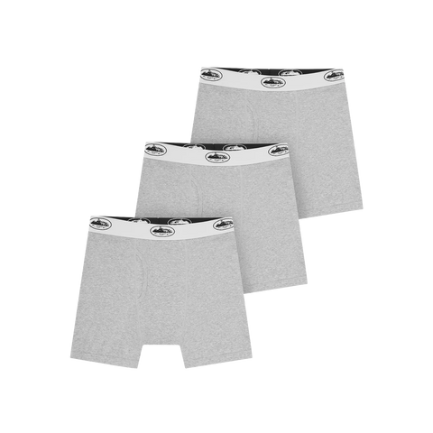 Corteiz Grey Alcatraz Boxers (3-Pack)