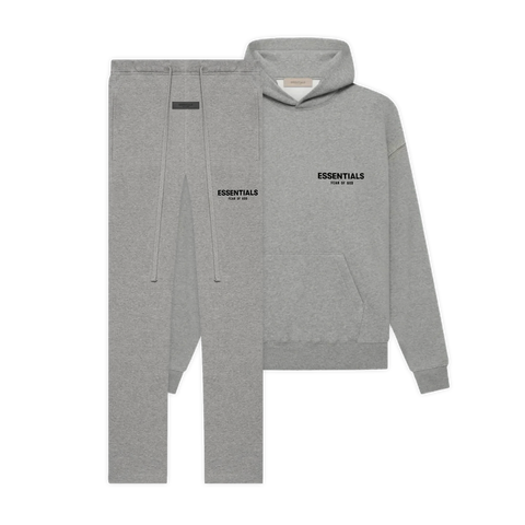 Essentials Dark Oatmeal Set - Relaxed (Hoodie + Sweatpants)