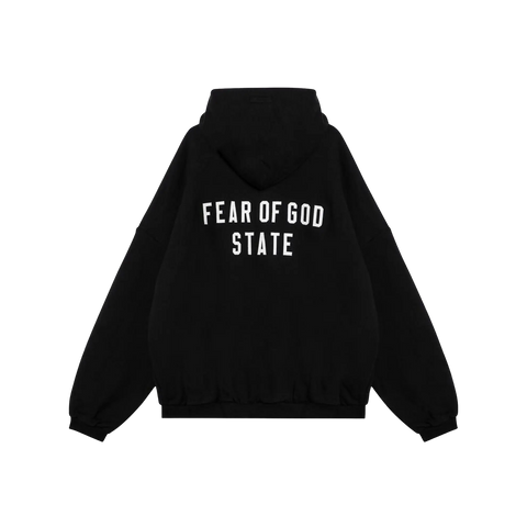 Fear of God Essentials Heavy Fleece Full Zip Hoodie Black