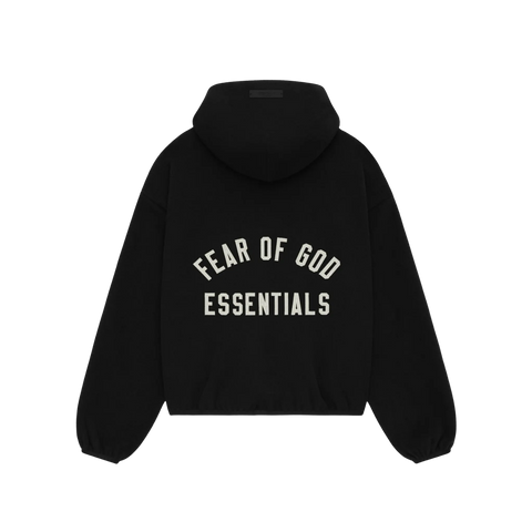Fear of God Essentials Brushed Hooded Bomber Jacket 'Black' Women's