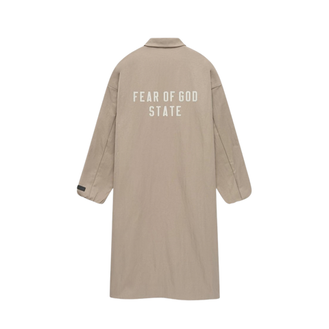 Fear of God Essentials Textured Nylon Trench Coat Desert Sand