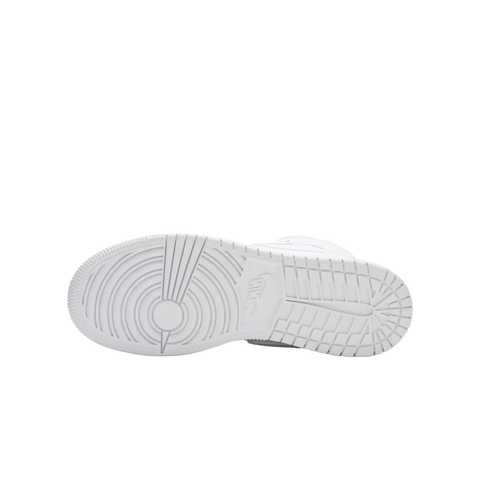 Jordan 1 Mid Triple White Tumbled Leather (GS)