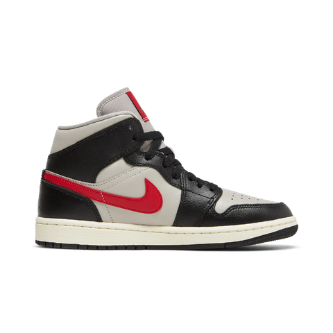 Jordan 1 Mid Black College Grey Gym Red (Women's)