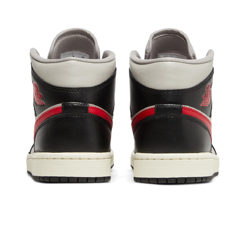 Jordan 1 Mid Black College Grey Gym Red (Women's)