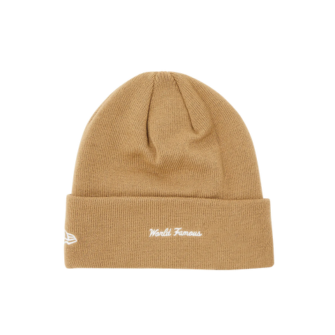 Supreme x New Era Box Logo Beanie Dark Sand