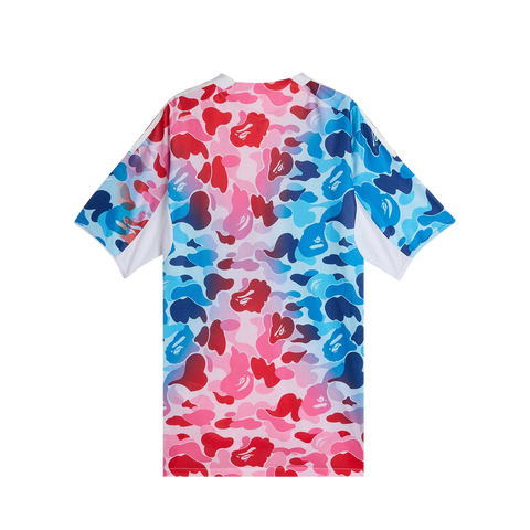 adidas x BAPE Football Graphic Slim Jersey T-shirt Blue/Pink